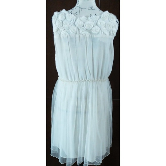 Pretty Angel Women's Large silk Wedding Dress Sheer Sleeveless Lined New Ivory - Picture 7 of 13